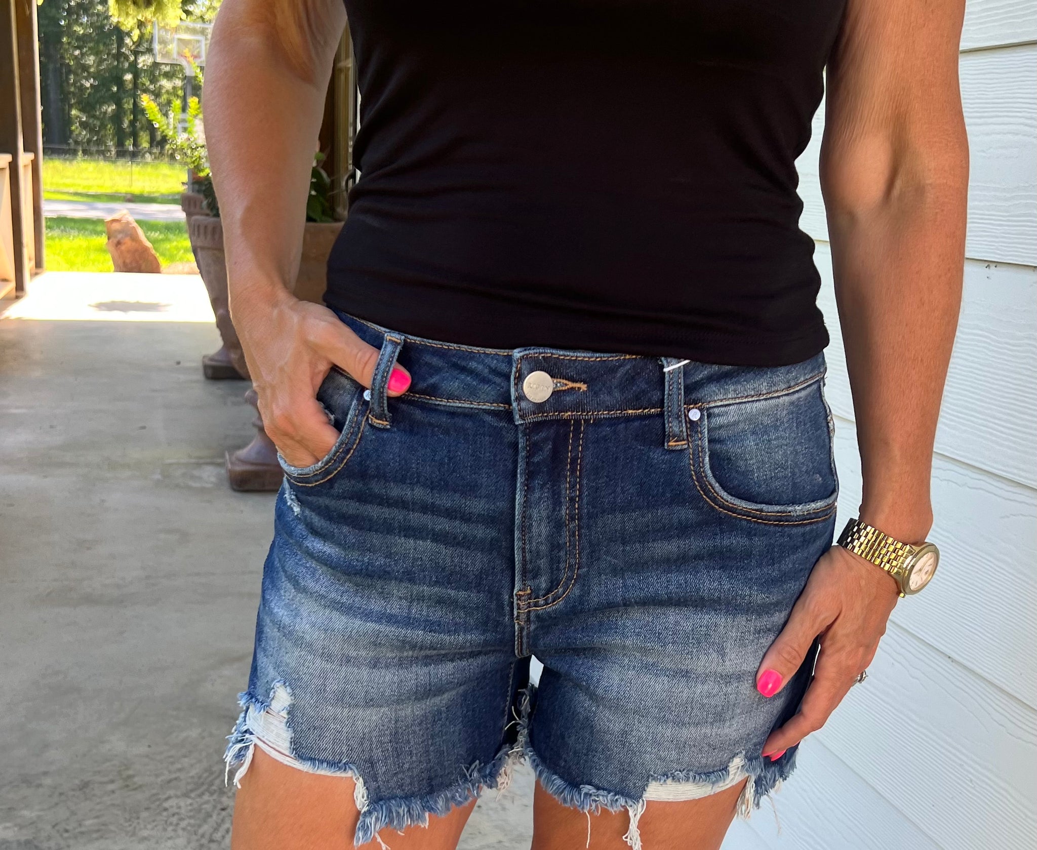 Dark Denim Shorts