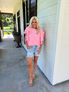 Pink Ruffle Top