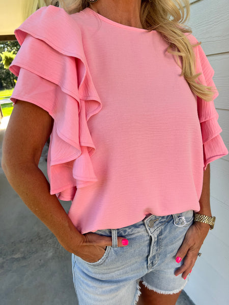 Pink Ruffle Top